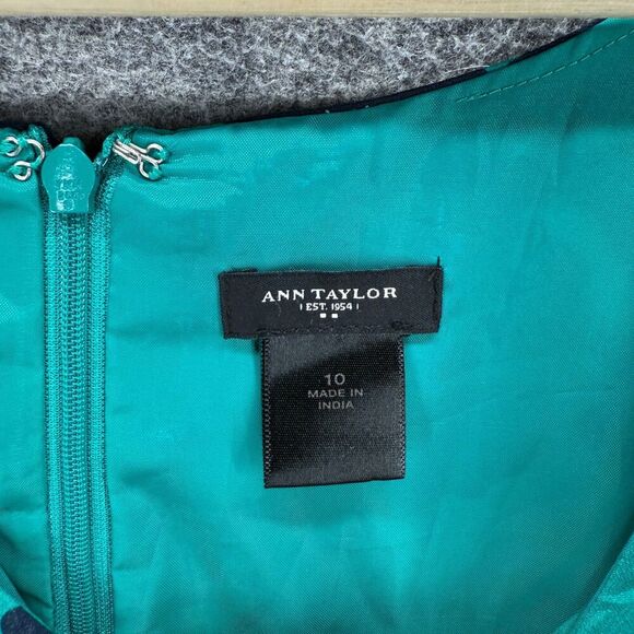 Ann Taylor Dress Women 10 Blue Floral Sheath Midi Lined Zipper Sleeveless Casual - Picture 5 of 7